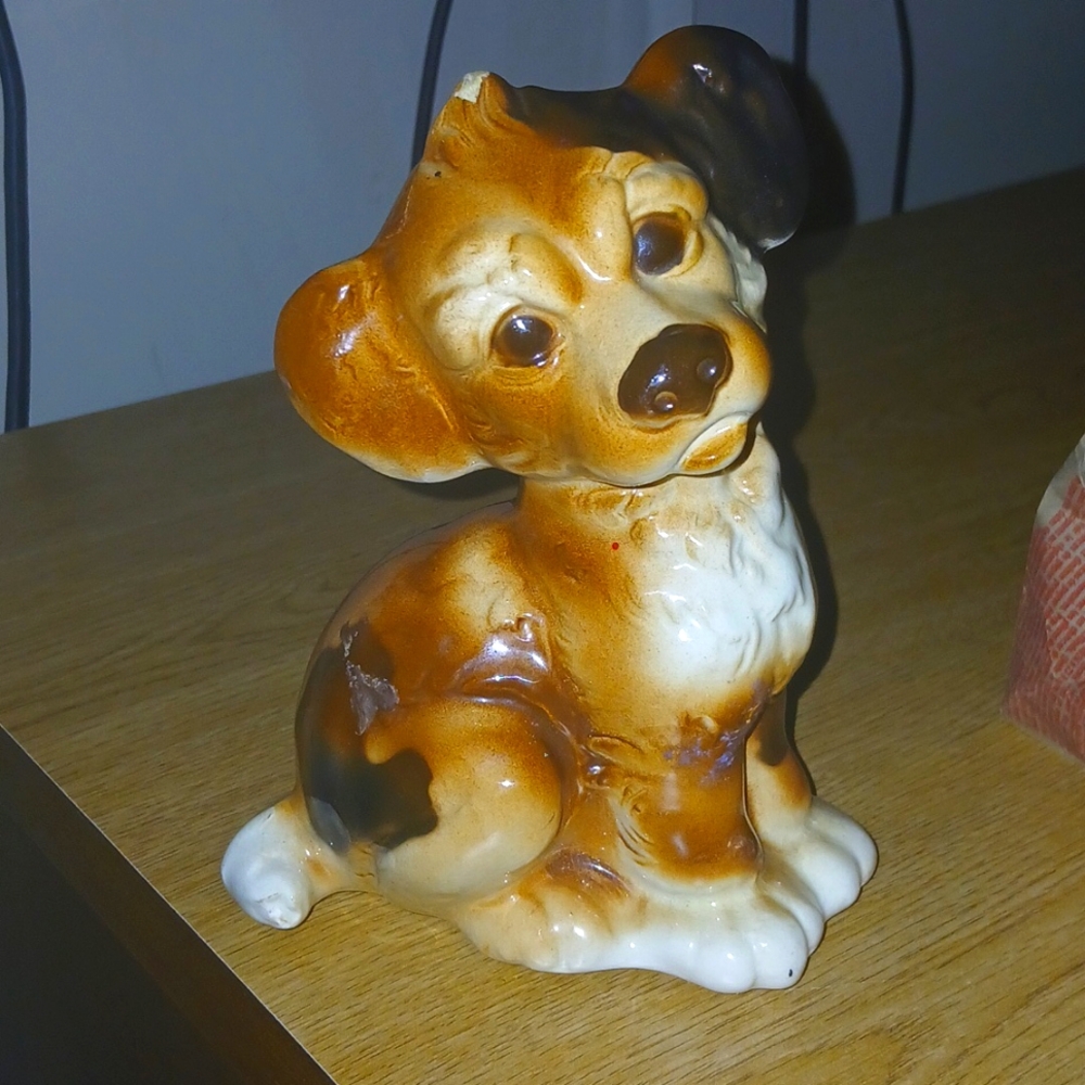 ROYAL COPLEY 1900'S Vintage terrier figurine.